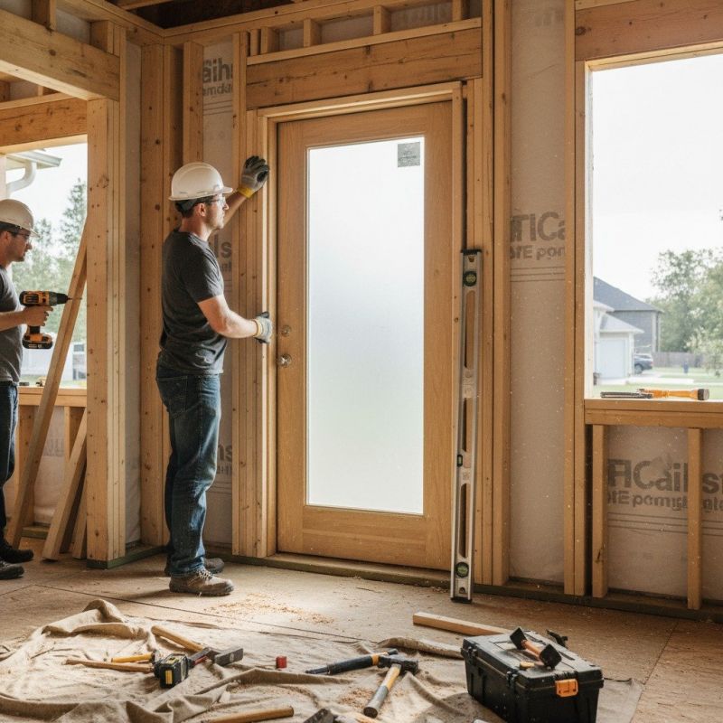 Mahogany Door Installation
